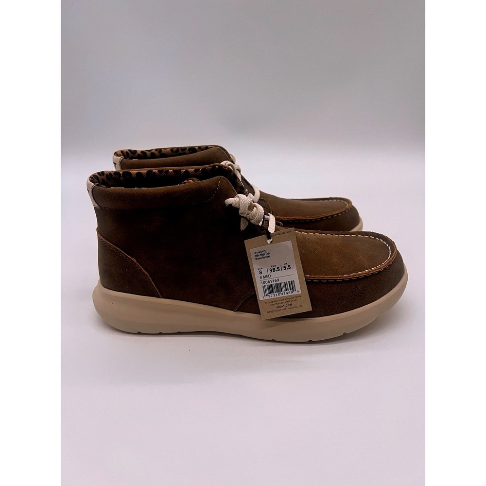 Ariat Hilo High Top Brown Bomber Leopard Print Shoes 10061169 Women 8 NEW
